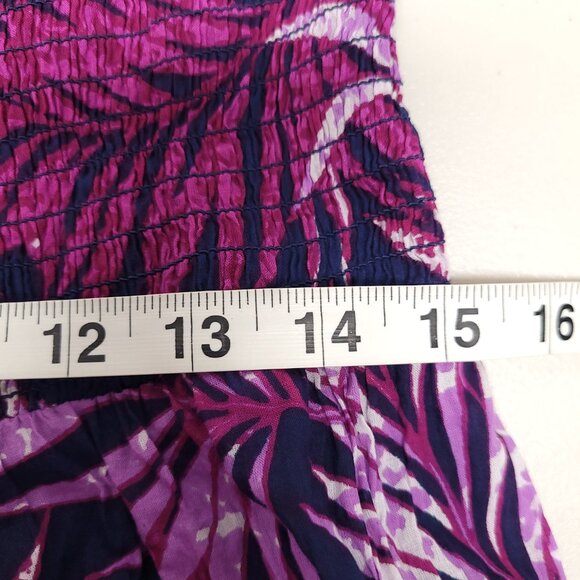 Soft Surroundings Short Sleeve Square Neck Maxi Dress Tropical Print Lined - Picture 4 of 6